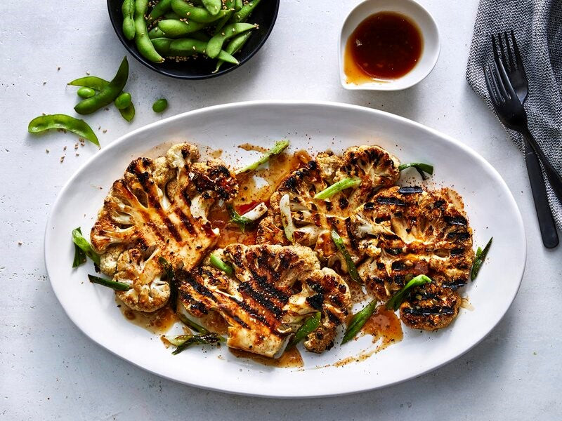 Cauliflower Steaks with Miso Dressing