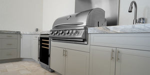 Load image into Gallery viewer, Outdoor kitchen HDPE - Gray color, gray granite countertop