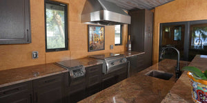 Murse Kitchen includes Side Burner, 42" Hood, Zephyr outdoor refrigerator. Add your dream features, such as theScotsman Icemaker and the FireMagic Echelon 30" Griddle, Coastal cabinets  of Walnut color