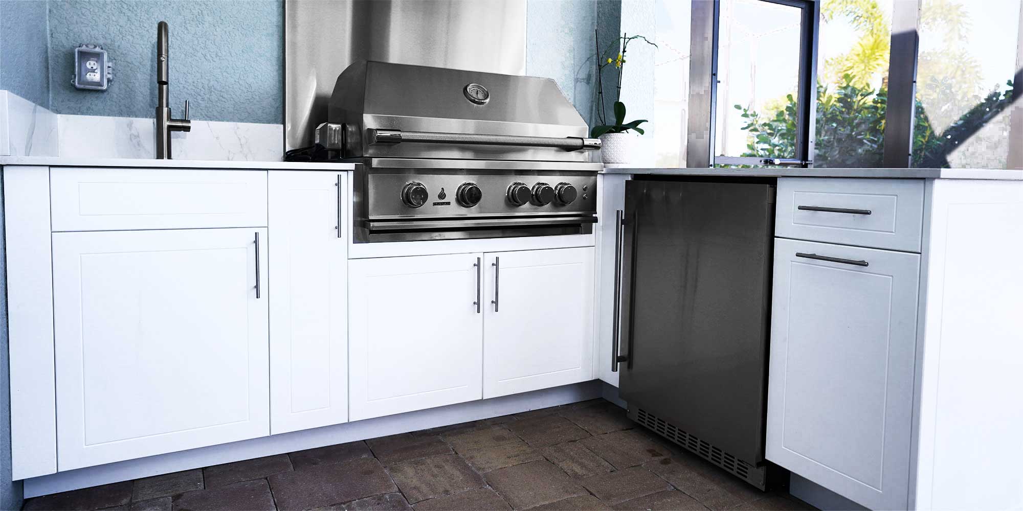 Project #96 - White Outdoor Kitchen 3 abinets-Sport-White-2