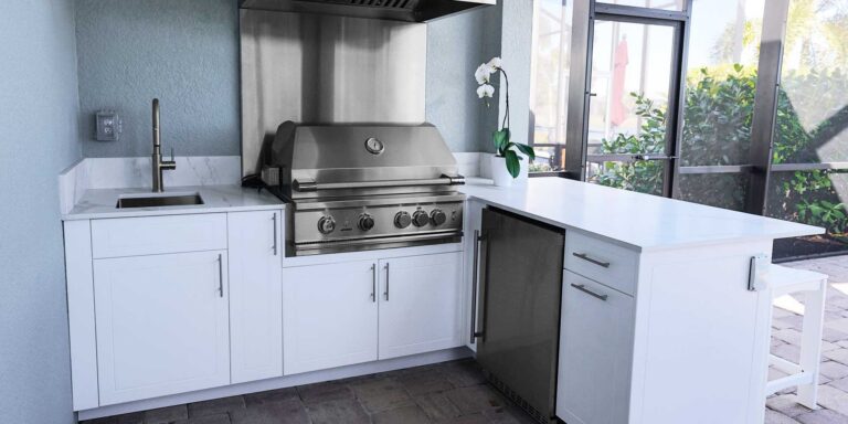 White outdoor kitchen - project 96